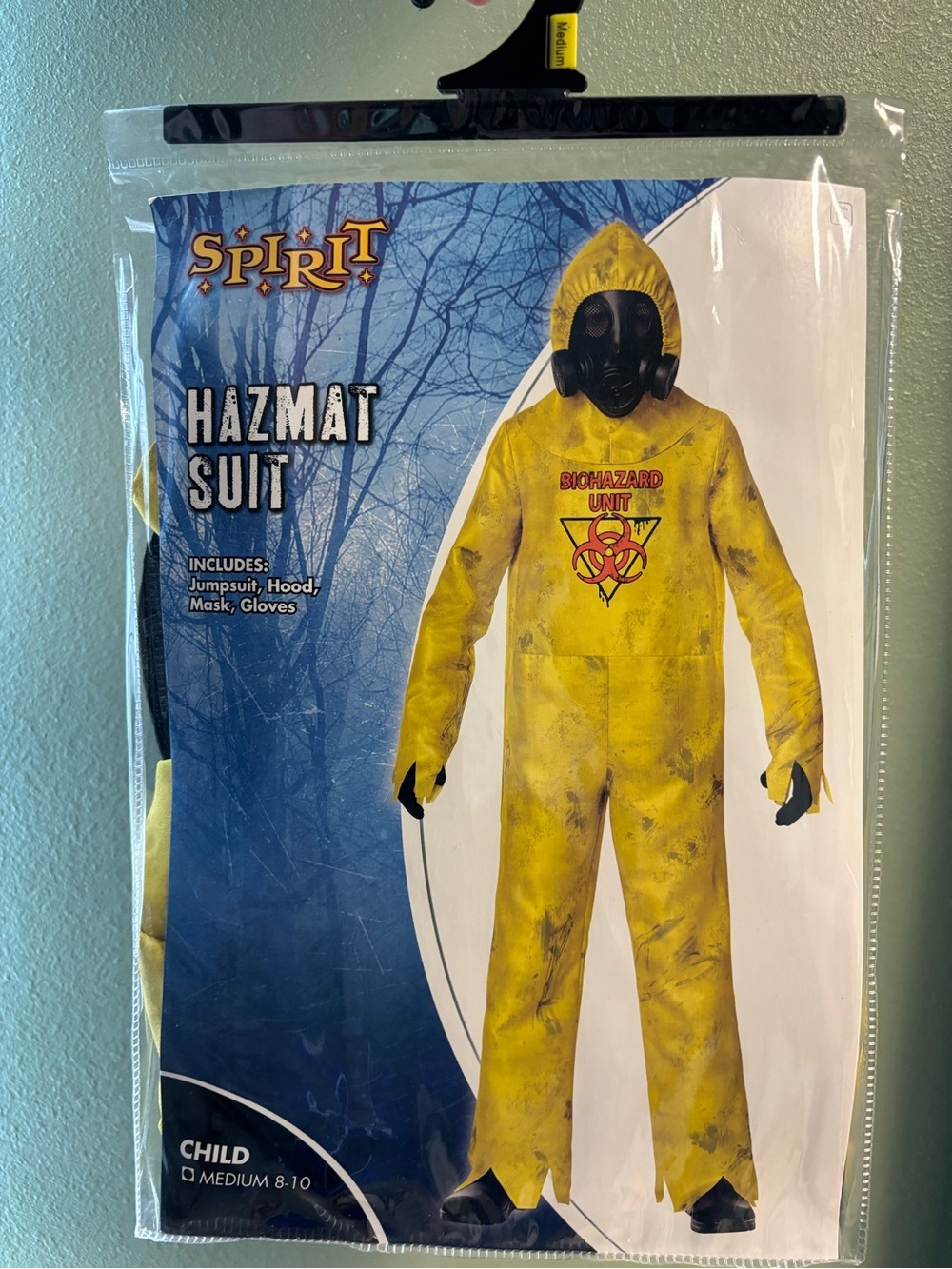 Spirit Yellow Hazmat Suit Kids Costume with Biohazard Print 8/10